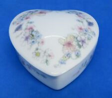 Wedgwood Sarah design vintage Art Deco antique blue heart shape trinket box