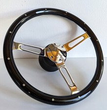 Steering wheel wood black - black, fits