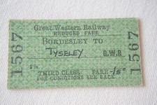GWR Railway Ticket Bordesley