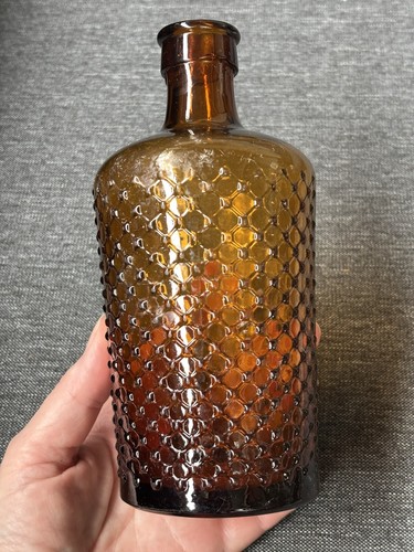 Vintage amber glass poison - amber,
