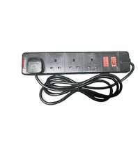 Masterplug Four Socket Extension Lead, 2 metre, 13 AMP, Black Switched and Fused