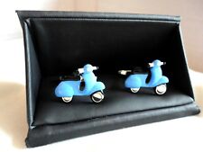 Retro Style Scooter Cufflinks in Blue in a Presentation Box - New Valentines Day