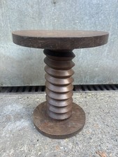 Vintage French Coffee Side Table Wine Press Spiral Swirl Decorative 