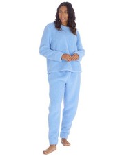 Sherpa Fleece Pyjamas Ladies Soft Warm Winter Borg Fluffy Pyjama Set Nightwear