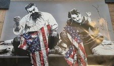 Mr Brainwash Recovery Plan POSTER 22x32” Lithograph American Flag Signed!!