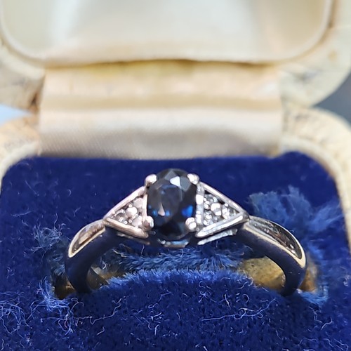 Art deco blue sapphire - sapphire, and
