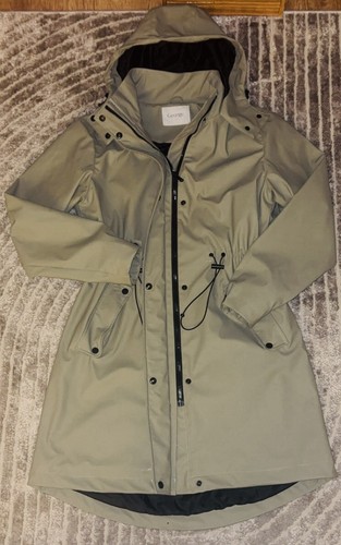 Khaki green rubberised rain - green,