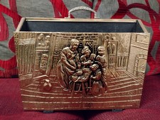 Antique brass magazine rack