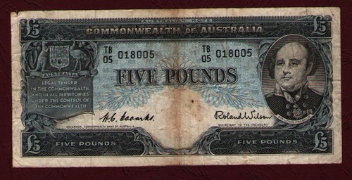 Australian paper banknote - paper,