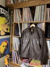 Men’s Levi’s Vintage Leather Jacket Brown M Pocket Button Missing