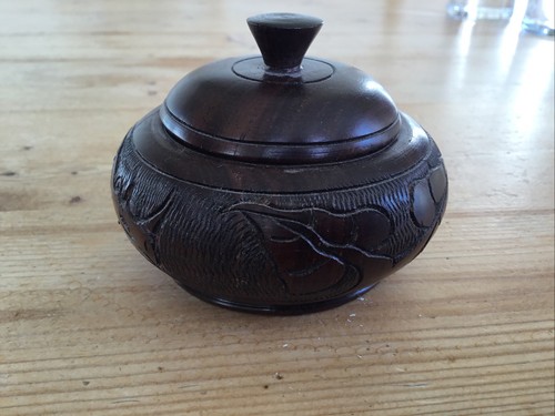 Vintage wooden lidded - vintage,