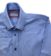 Jiggler Lord Berlue Kensington Shirt Blue Stripes Long Sleeves Size 4 / L Mens