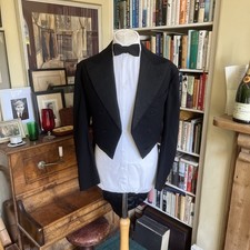 Veasey & Sons of Rugby Black Wool Peak Lapelled Tailcoat 