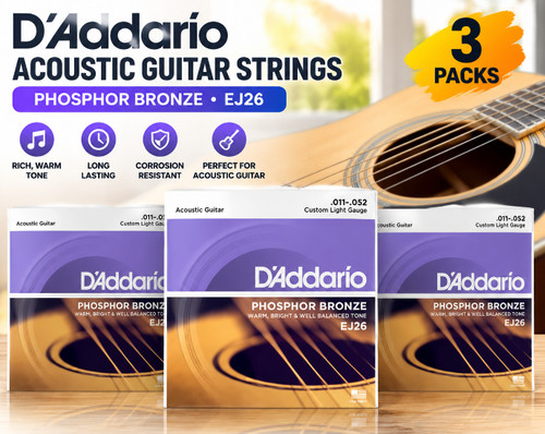 3pcs addario ej26 phosphor - 3pcs,
