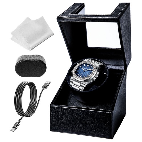 Black leather single watch - leather,