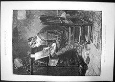 Old Print First Easel 1891 Boy