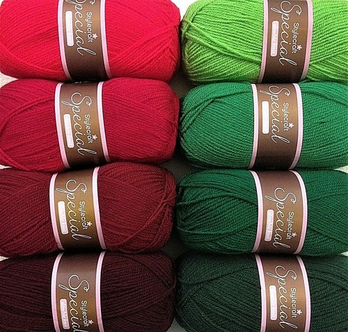 8x100g red green mix - *8x100g*red/green, wool