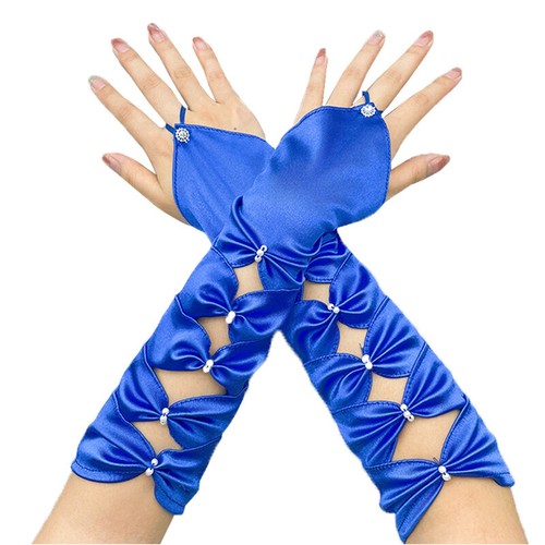Fingerless gloves long - long, satin
