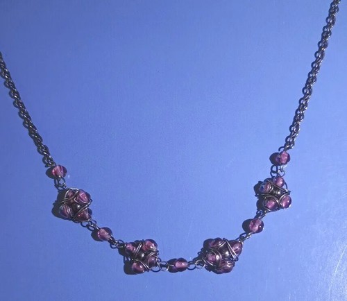 Wired dusky pink bead - wired, cross