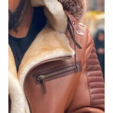 Men's Brown Shearling Leather