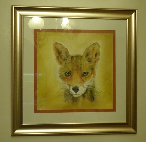 Original pastel painting fox - original,