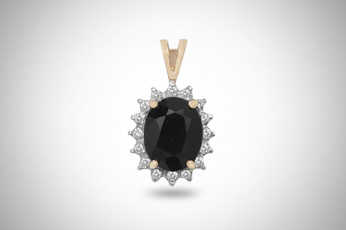 Large sapphire and diamond - sapphire,