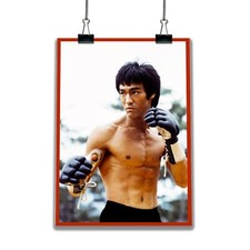 Bruce Lee Poster Enter the Dragon Gloves Pose Print Martial Art Artwork