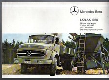 Mercedes-Benz LK LAK 1920 Tippers 1964-65 UK Market Sales Brochure 