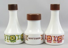 Vintage 70's Retro Camping Mobil Mobile Condiment Mustard Vinegar Oil Bottles
