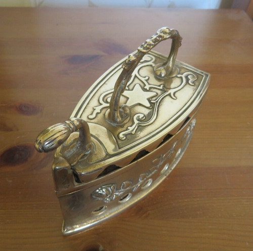 Antique vintage brass flat - brass,
