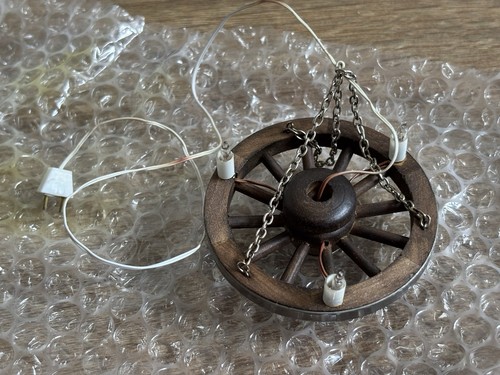 Dolls house lamp wagon wheel - dolls, 3