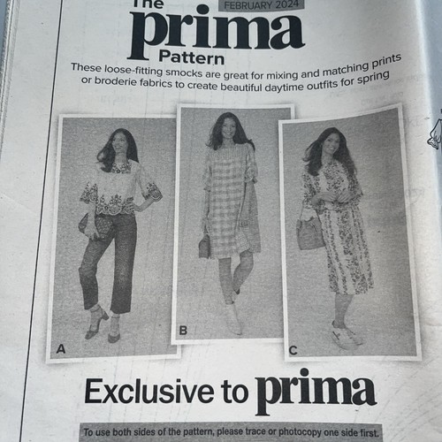 Prima sewing pattern - prima, top