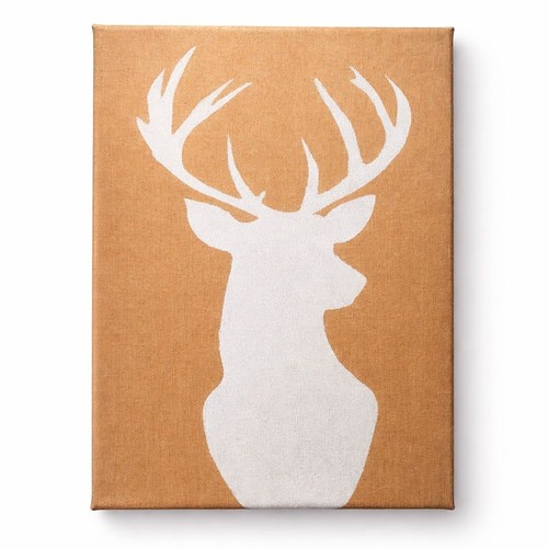 White gold deer silhouette - deer,