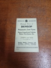 Fort Dunlop Cord Tyres Lorry Bus Carabancs Brochure Price List Commercial 1926