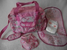 BABY ANNABELL DOLL'S CHANGING BAG, MAT & BIB