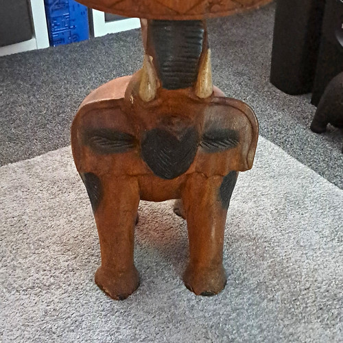 Handcarved wooden elephant - wooden,