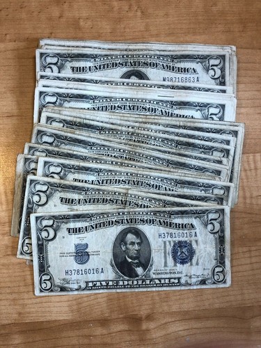 1934 five dollar blue - dollar,