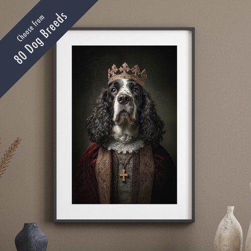 Royal dog portrait print - royal,