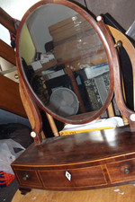 Victorian Dressing Table Mirror On Base With 2 Drawers 55cm x 42 cm
