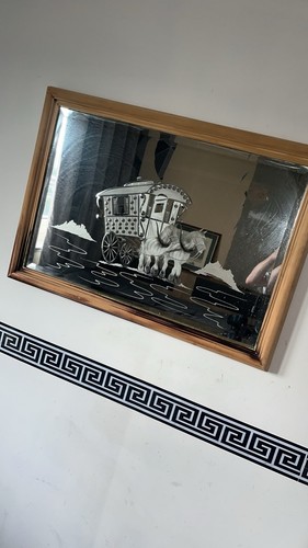 Rectangular wall mirror brown - wall, mirror,