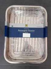 STAINLESS STEEL RECTANGULAR ROASTING DISH WITH RACK - NEW IN PACKAGING