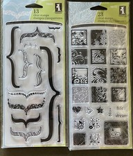 NEW 2 PACKS INKADINKADO CLEAR STAMPS - 98608 BRACKETS & 98772 FLOURISHES