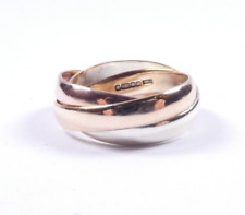 Russian Wedding Gold ring 9 carat yellow pink and white gold size M