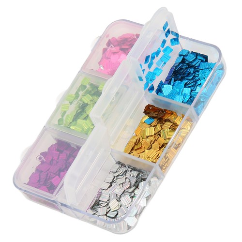Square nail sequins grids - sequins,