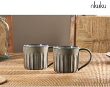 Nkuku Malia Mug - Pewter  (Set of 2)