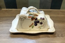 Large Antique Cheese or Butter Dish, Blackberry Design