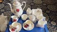 Royal Albert Bone China 1962 Sweet Romance 6 Person Coffee Set