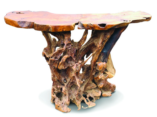 Teak root slab bar - root,