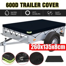 8.5 x 4.4 Black Strong Waterproof Trailer Cover 8.5ft x 4.4ft Heavy Duty Vinyl