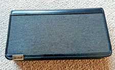 Tumi Grey & Black Zip Around Travel Wallet Grey With Black Leather